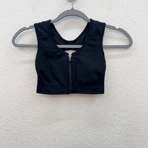 Alignmed AlignMe Active Front Zipper Posture Black Sporta Bra Womens size XS